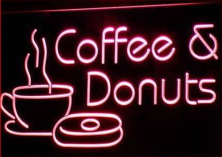 OPEN Coffee & Donuts Cafe Bar Neon Light Sign